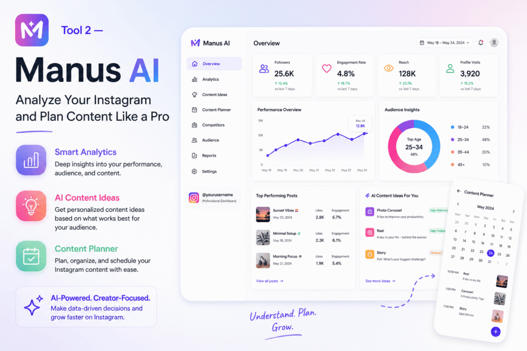 Manus AI Analyze Your Instagram and Plan Content Like a Pro
